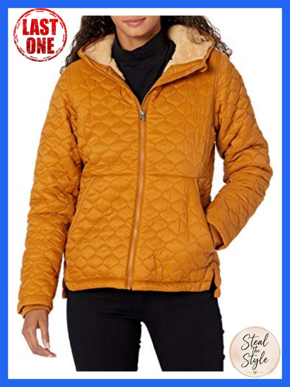 Women's Lightweight Quilted Sherpa-Lined Hooded Puffer Jacket Full-Zip